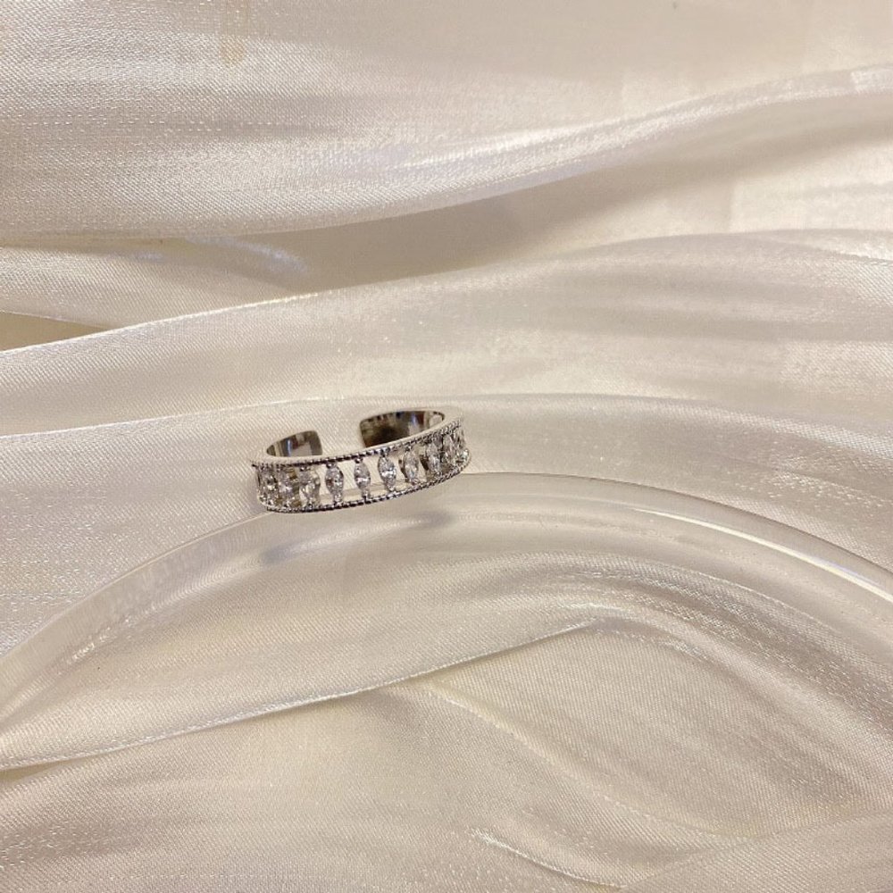 *NEW 925 Sterling Silver Diamond Adjustable Ring 4 - Picture 5 of 7